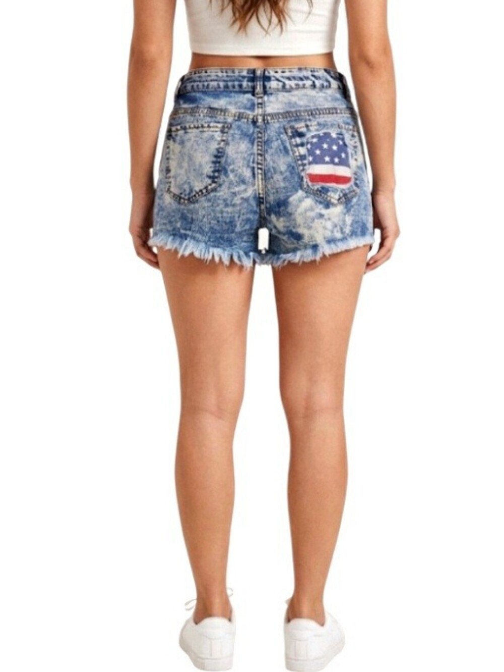 DAZL Distressed American Flag Denim Shorts Size 7